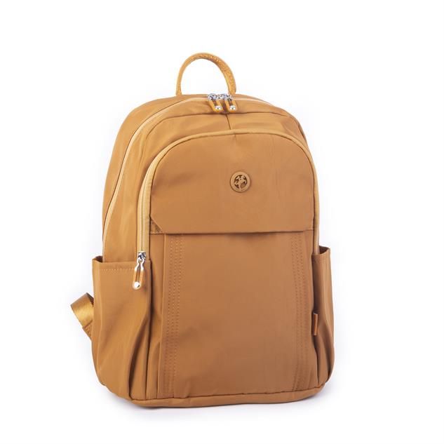 Nas Bag Unisex Büyük Boy Su Geçirmez Çok Gözlü Extra Hafif Sportif Sırt Çantası Hardal 