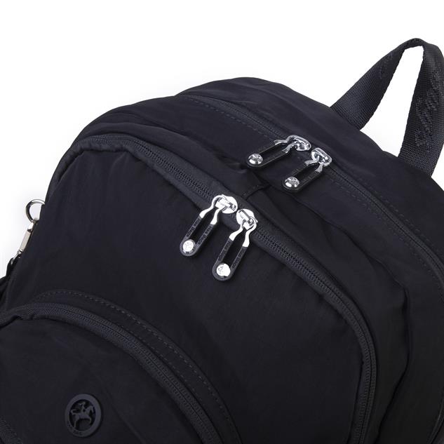 Nas Bag Unisex Hafif Büyük Boy Okul Çantası ve Spor Çantası Çok Gözlü Siyah