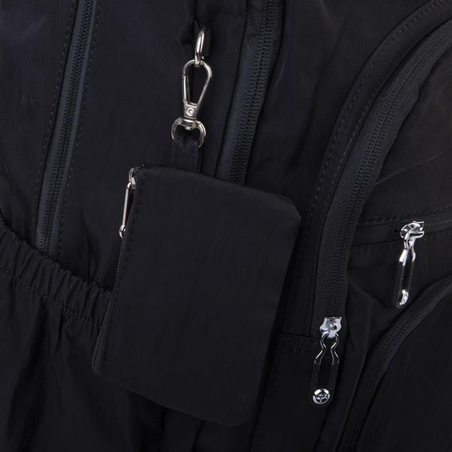 Nas Bag Unisex Hafif Büyük Boy Okul Çantası ve Spor Çantası Çok Gözlü Siyah