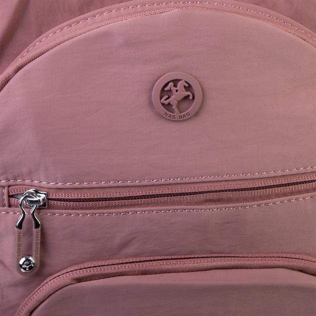 Nas Bag Unisex Hafif Büyük Boy Okul Çantası ve Spor Çantası Çok Gözlü Gül Kurusu