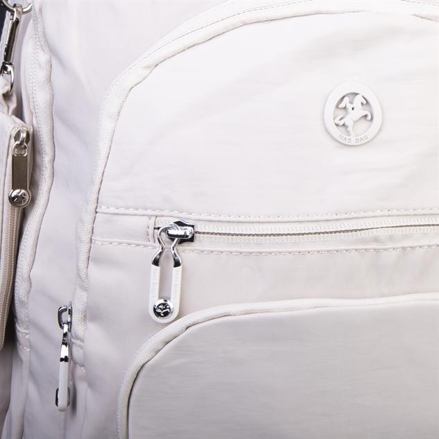 Nas Bag Unisex Hafif Büyük Boy Okul Çantası ve Spor Çantası Çok Gözlü Bej 