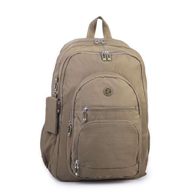 Nas Bag Unisex Hafif Büyük Boy Okul Çantası ve Spor Çantası Çok Gözlü Haki