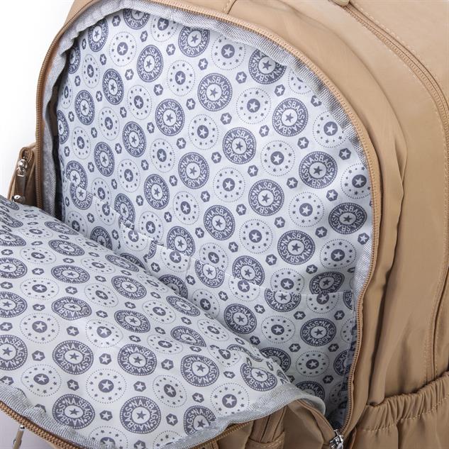 Nas Bag Unisex Hafif Büyük Boy Okul Çantası ve Spor Çantası Çok Gözlü Kum