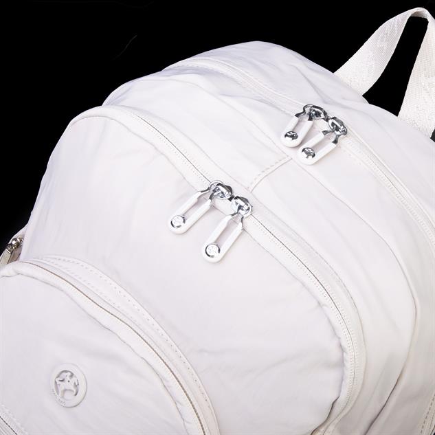 Nas Bag Unisex Hafif Büyük Boy Okul Çantası ve Spor Çantası Çok Gözlü Bej 
