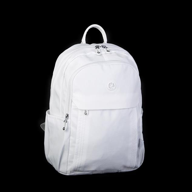 Nas Bag Unisex Su Geçirmez Çok Gözlü Extra Hafif Sportif Sırt Çantası Beyaz 