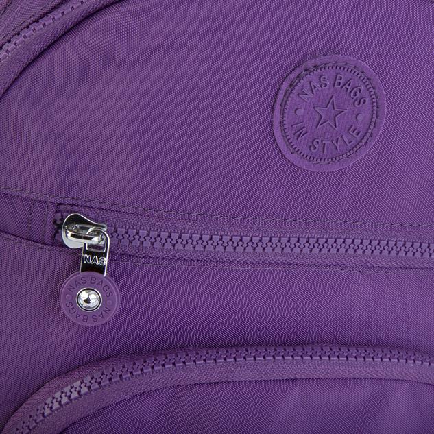 Nas Bag Unisex Su İtici Özellik Kazandırılmış Çok Gözlü Büyük Boy Sırt Çantası Mor