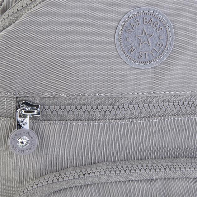 Nas Bag Unisex Su İtici Özellik Kazandırılmış Çok Gözlü Büyük Boy Sırt Çantası Açık Gri
