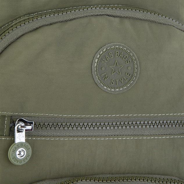 Nas Bag Unisex Su İtici Özellik Kazandırılmış Çok Gözlü Büyük Boy Sırt Çantası Koyu Yeşil