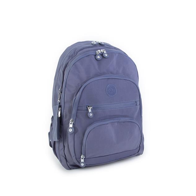 Nas Bag Unisex Su İtici Özellik Kazandırılmış Çok Gözlü Büyük Boy Sırt Çantası Füme 