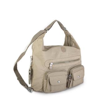 Nas Bag Unisex Zararlı Kimyasal İçermeyen Su İtici Özelliğe Sahip Omuz ve Sırt Çantası Dönüştürülebilir Tasarım  Vizon 