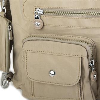 Nas Bag Unisex Zararlı Kimyasal İçermeyen Su İtici Özelliğe Sahip Omuz ve Sırt Çantası Dönüştürülebilir Tasarım  Vizon 