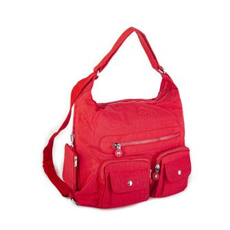 Nas Bag Unisex Zararlı Kimyasal İçermeyen Su İtici Özelliğe Sahip Omuz ve Sırt Çantası Dönüştürülebilir Tasarım  Kırmızı