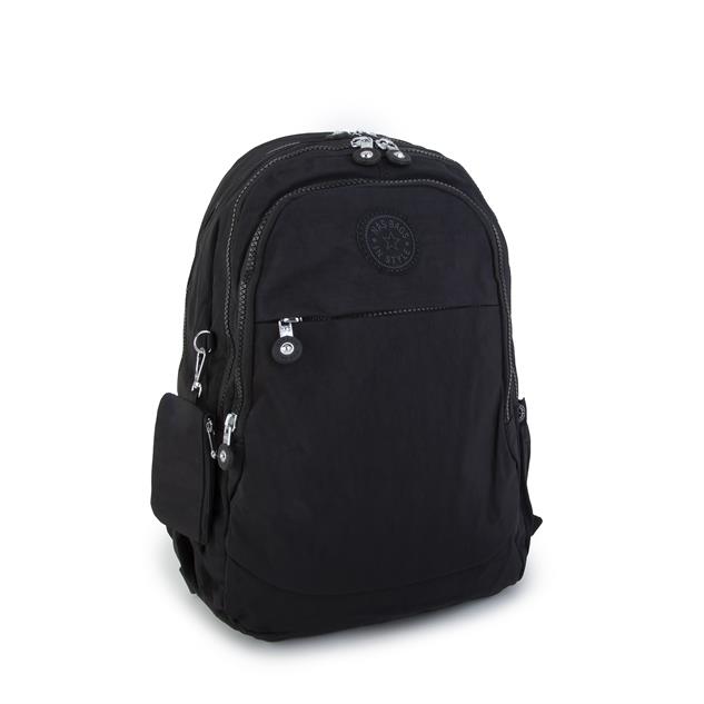 Nas Bag Unisex Zararlı Kimyasal İçermeyen Waterproof Sırt Çantası Siyah (30x44 cm )