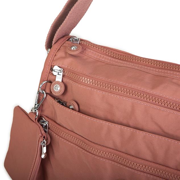 Nas Bag Unisex Zararlı Kimyasal İçermeyen Su İtici Özellikte Çapraz Çanta Gül Kurusu