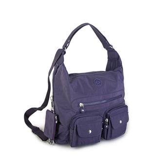 Nas Bag Unisex Zararlı Kimyasal İçermeyen Su İtici Özelliğe Sahip Omuz ve Sırt Çantası Dönüştürülebilir Tasarım  Koyu Mor
