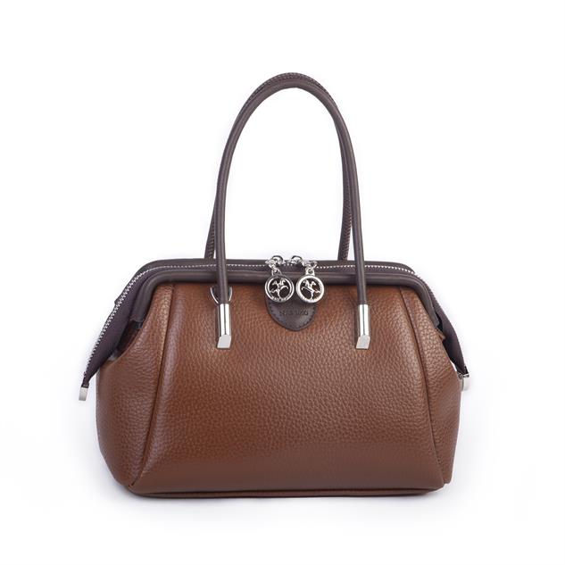 Nas Bag Vintage  Kadın Midi Boy El ve Çapraz Çanta Taba  Kahve Lopez