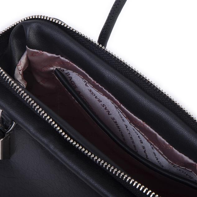 Nas Bag Vintage  Kadın Midi Boy El ve Çapraz Çanta  Siyah Victoria