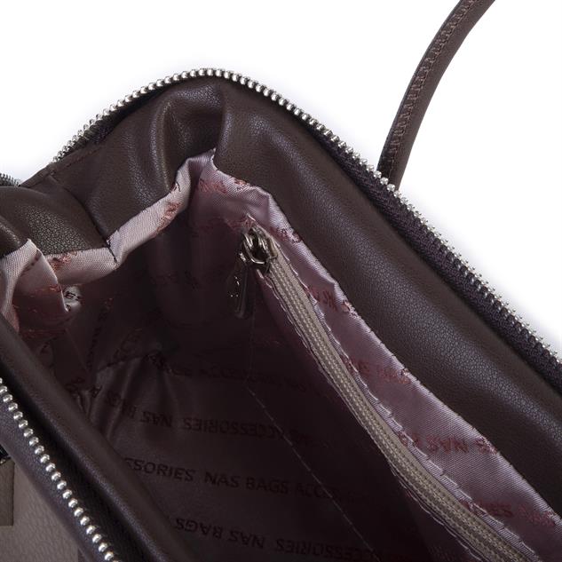 Nas Bag Vintage  Kadın Midi Boy El ve Çapraz Çanta  Vizon Kahve Lopez