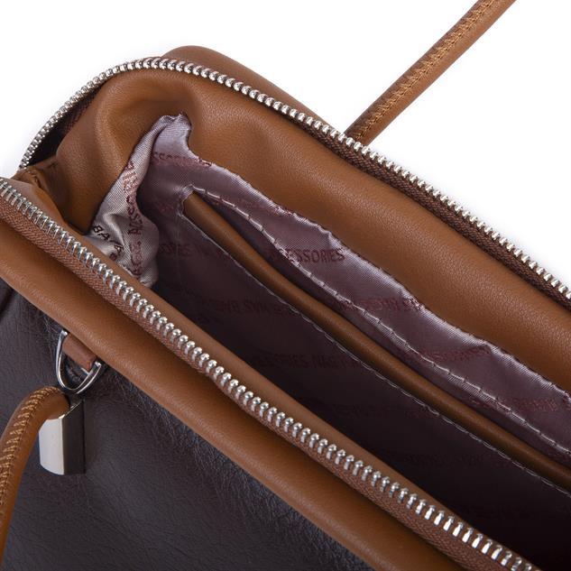 Nas Bag Vintage  Kadın Midi Boy El ve Çapraz Çanta Kahve Taba Victoria