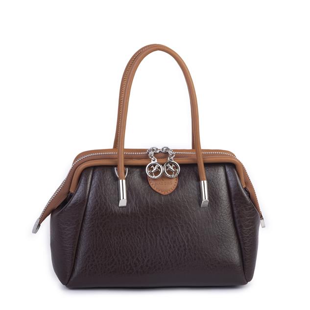Nas Bag Vintage  Kadın Midi Boy El ve Çapraz Çanta Kahve Taba Victoria