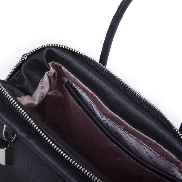 Nas Bag Vintage  Kadın Midi Boy El ve Çapraz Çanta  Siyah Lopez
