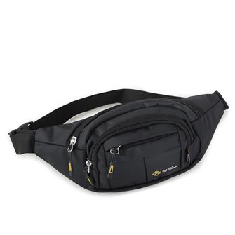Nas Bag (Waterproof) Outdoor Fonksiyonel Çok Gözlü Erkek Bel ve Body Bag Siyah