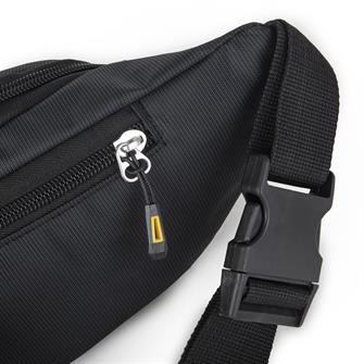 Nas Bag (Waterproof) Outdoor Fonksiyonel Çok Gözlü Erkek Bel ve Body Bag Siyah