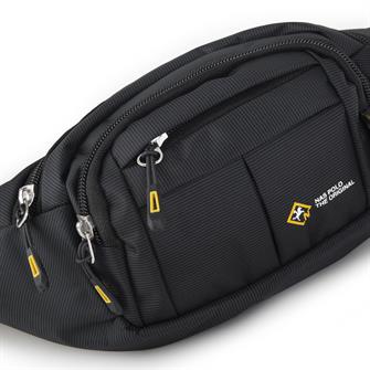 Nas Bag (Waterproof) Outdoor Fonksiyonel Çok Gözlü Erkek Bel ve Body Bag Siyah