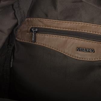 Nas Bag Yıkanmış Deri Çok Gözlü Yumuşak Dokulu Sırt Çantası Vizon