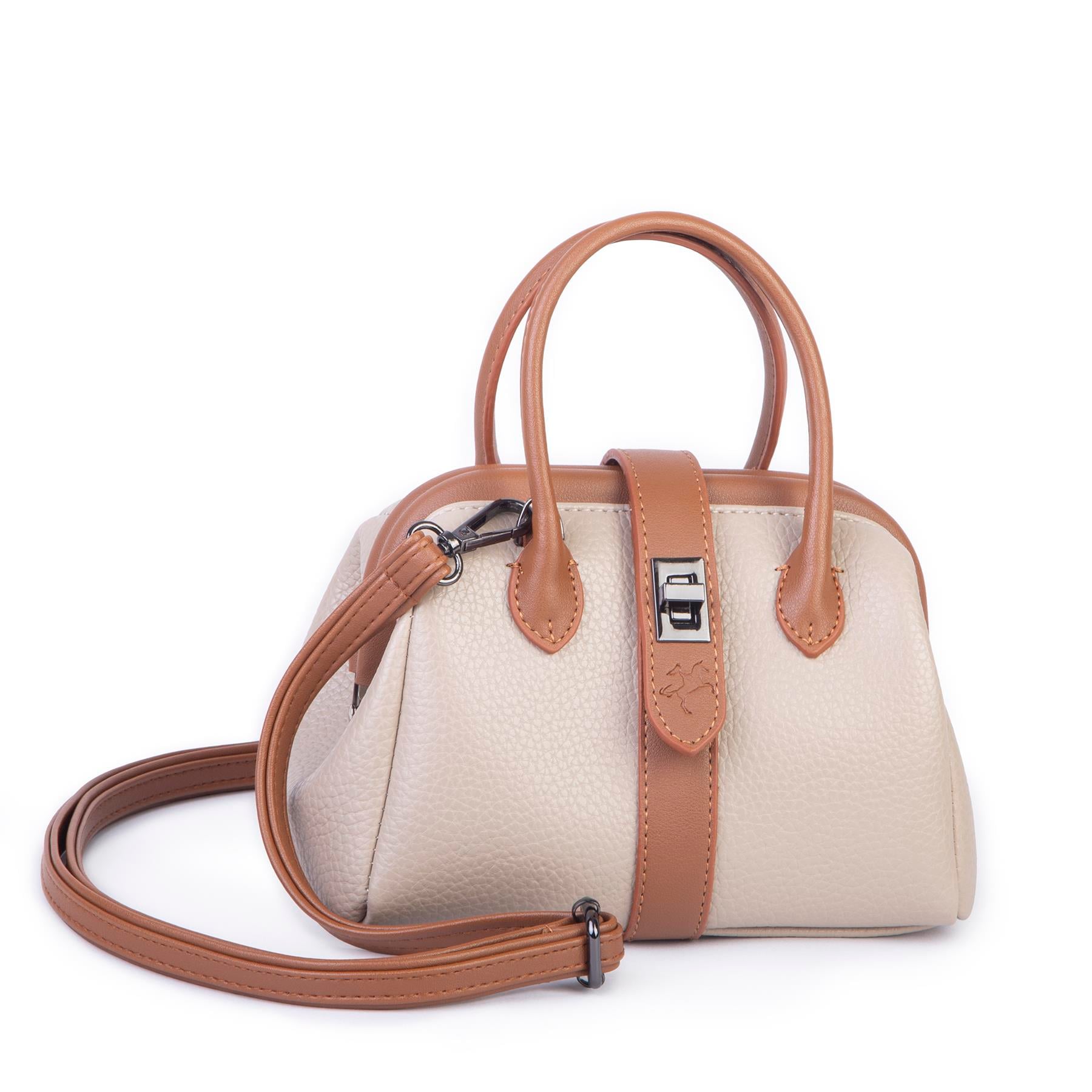  Nas Bag Kadın  Mini Boy Klipsli El ve Postacı Çantası Kum Taba Lopez (20x13 cm)