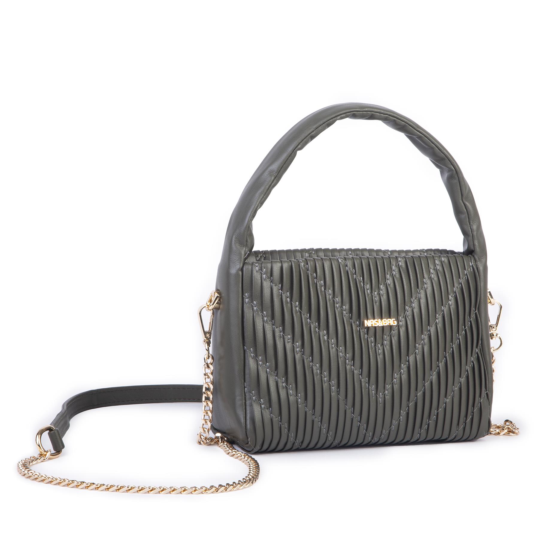  Nas Bag Kadın  Mini Boy Omuz Çapraz ve El Çantası ( 19x15 cm) Haki