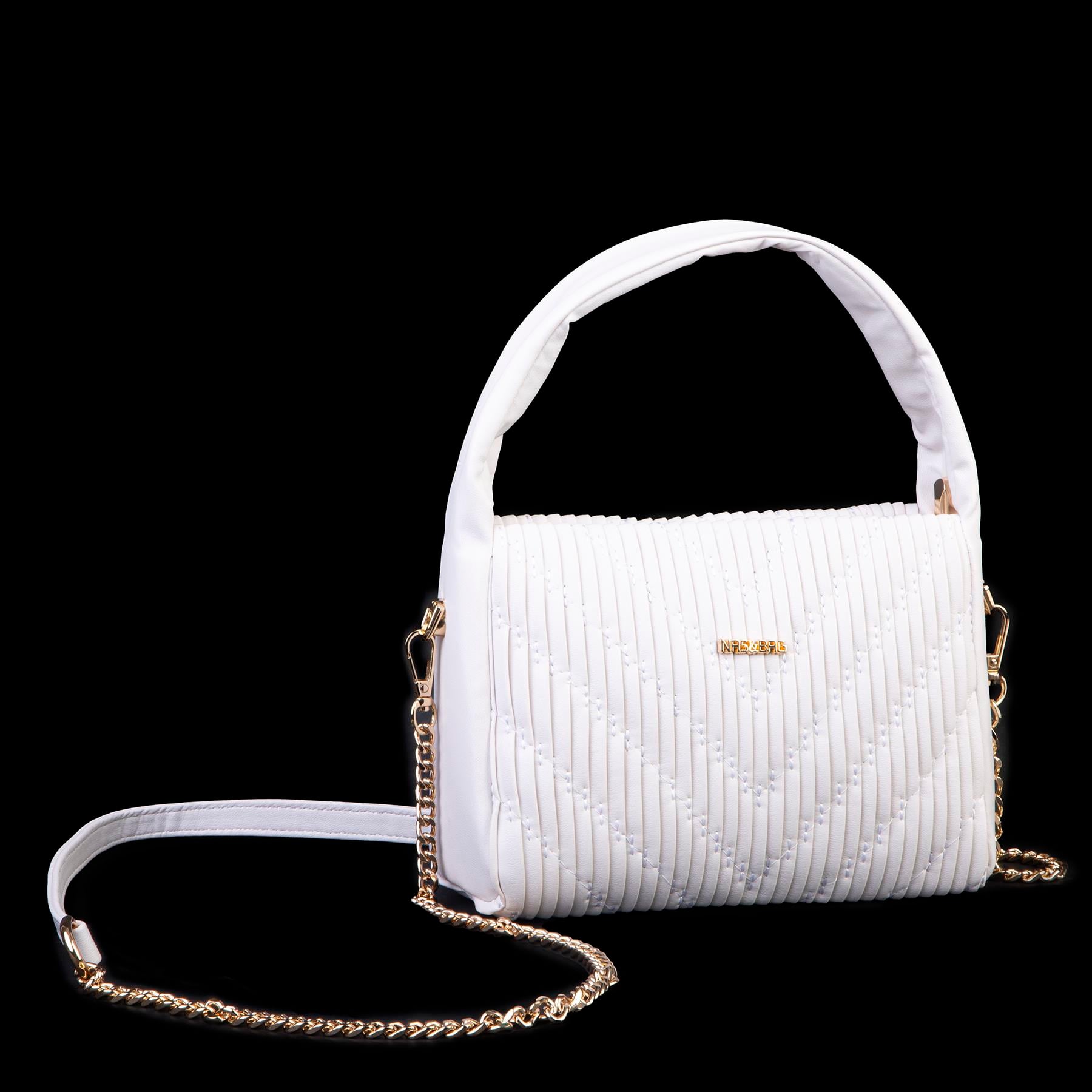  Nas Bag Kadın  Mini Boy Omuz Çapraz ve El Çantası ( 19x15 cm) Beyaz