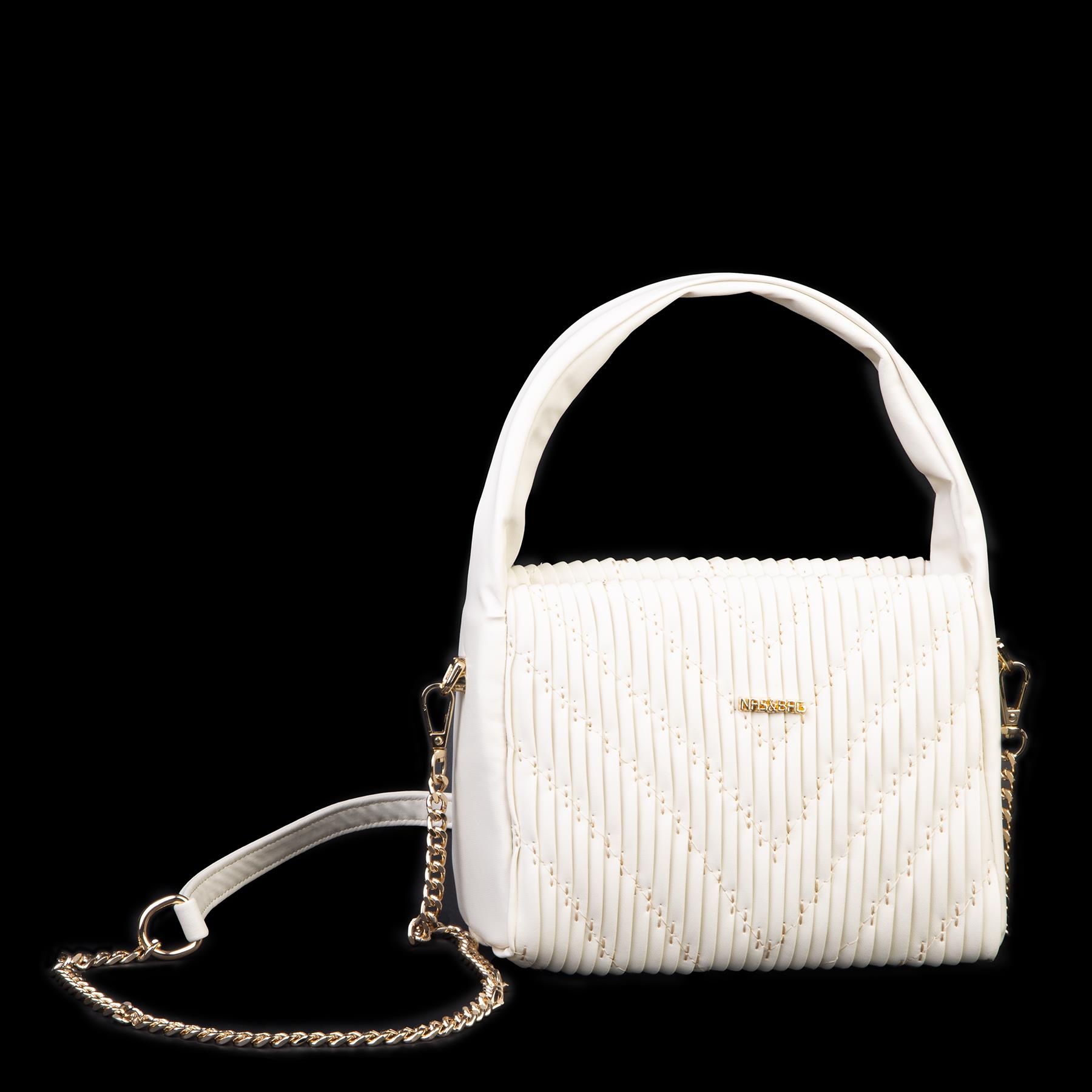  Nas Bag Kadın  Mini Boy Omuz Çapraz ve El Çantası ( 19x15 cm) Krem