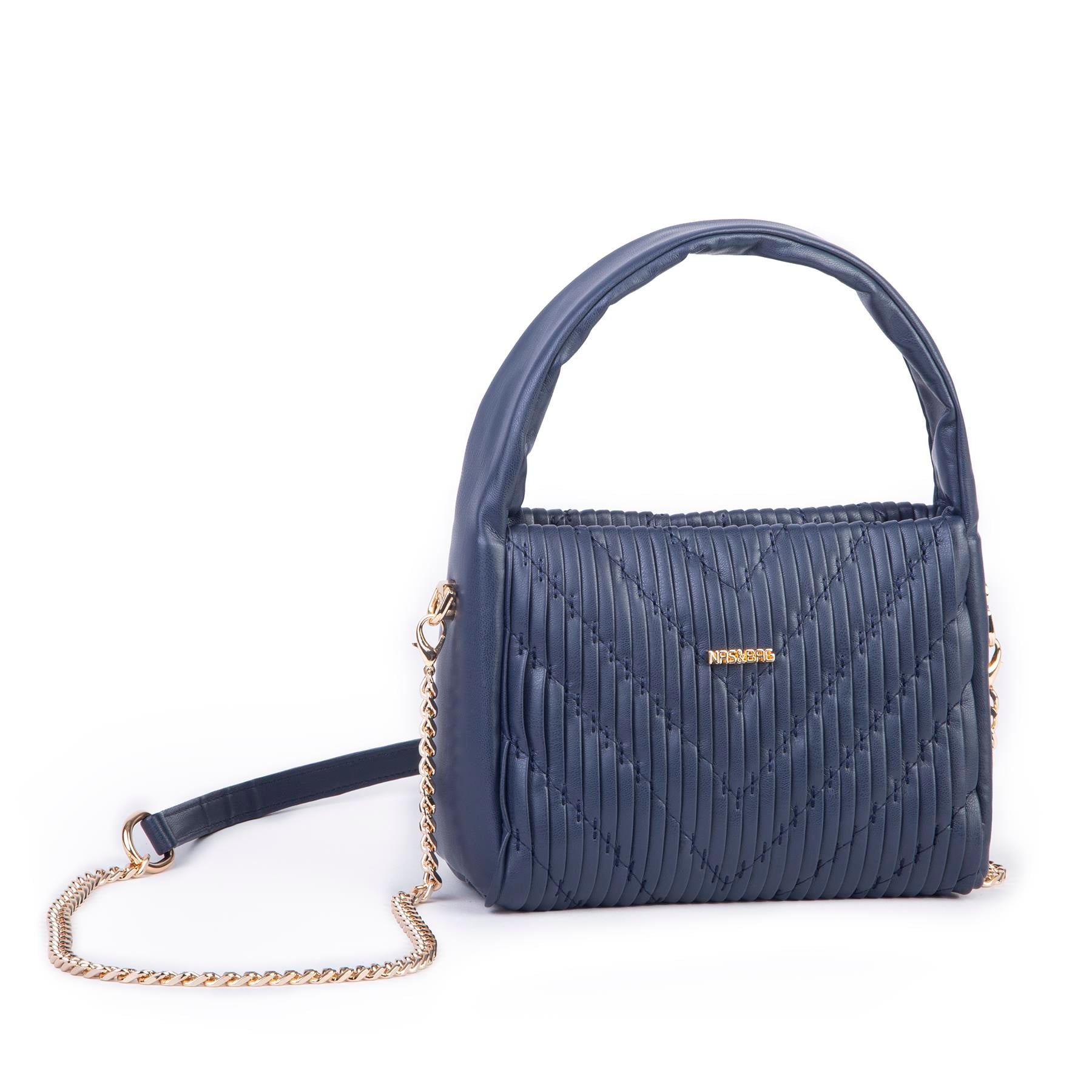  Nas Bag Kadın  Mini Boy Omuz Çapraz ve El Çantası ( 19x15 cm) Lacivert