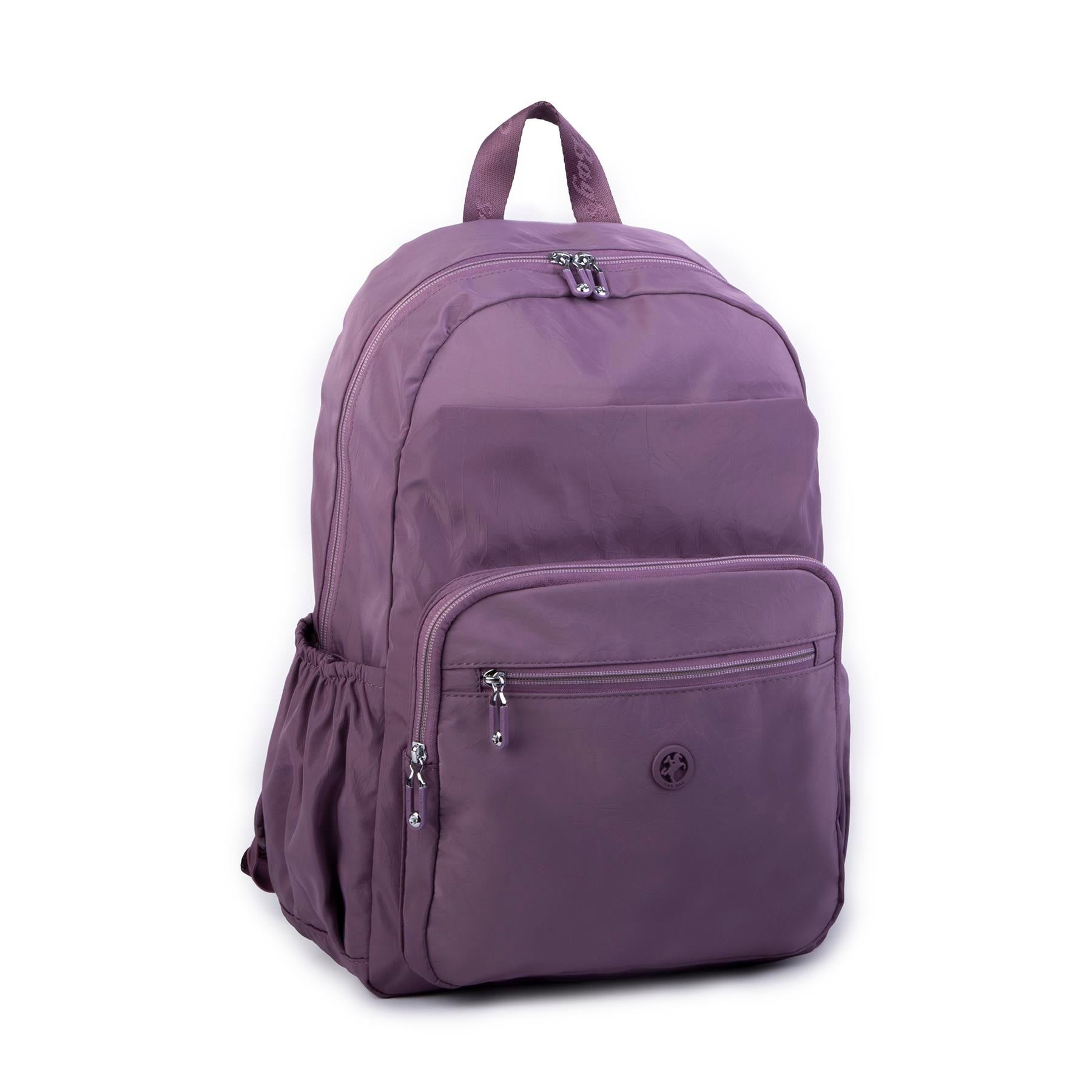 Nas Bag Büyük Boy Unisex Hafif  ve Su Geçirmez Çok Gözlü Sırt Çantası Mor 