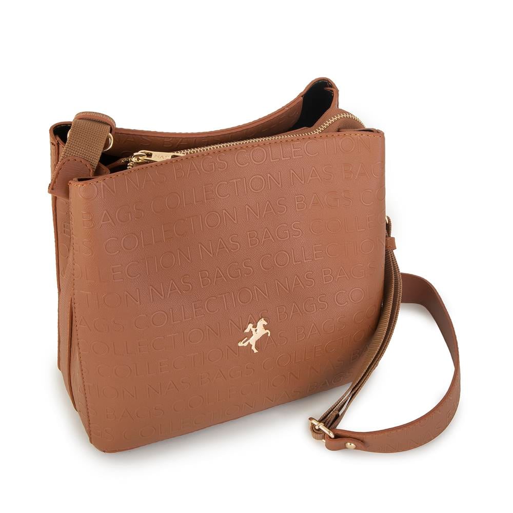Nas Bag Çapraz Çanta Taba Gofraj