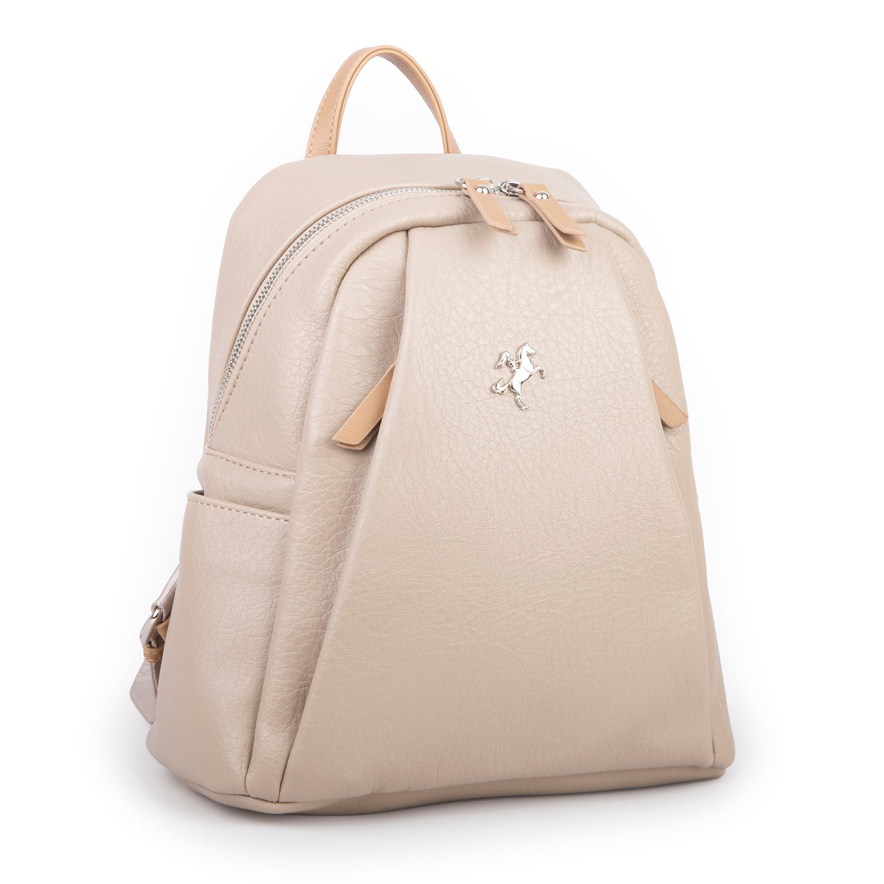 Nas Bag Çok Cepli Sade Şık Kadın Sırt Çantası Kum Camel Victoria