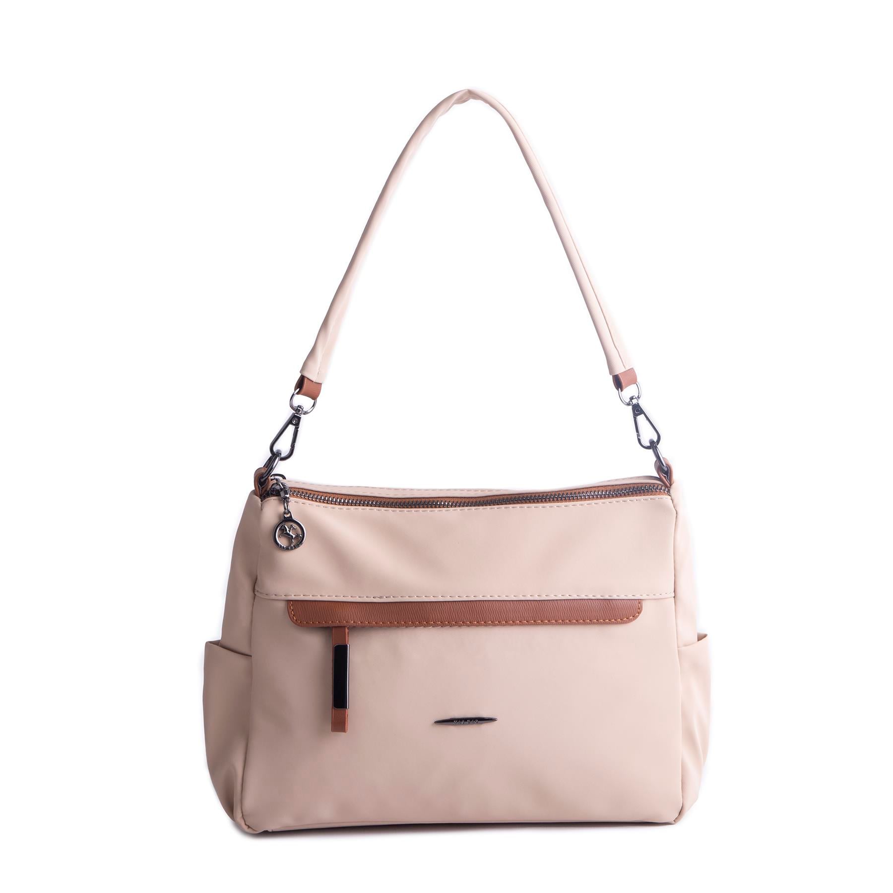 Nas Bag Çok Gözlü Yumuşak ve Hafif Yapılı Çift Askılı Omuz ve Çapraz Çanta Kum  Taba Buzzy  ( 30x24 cm )