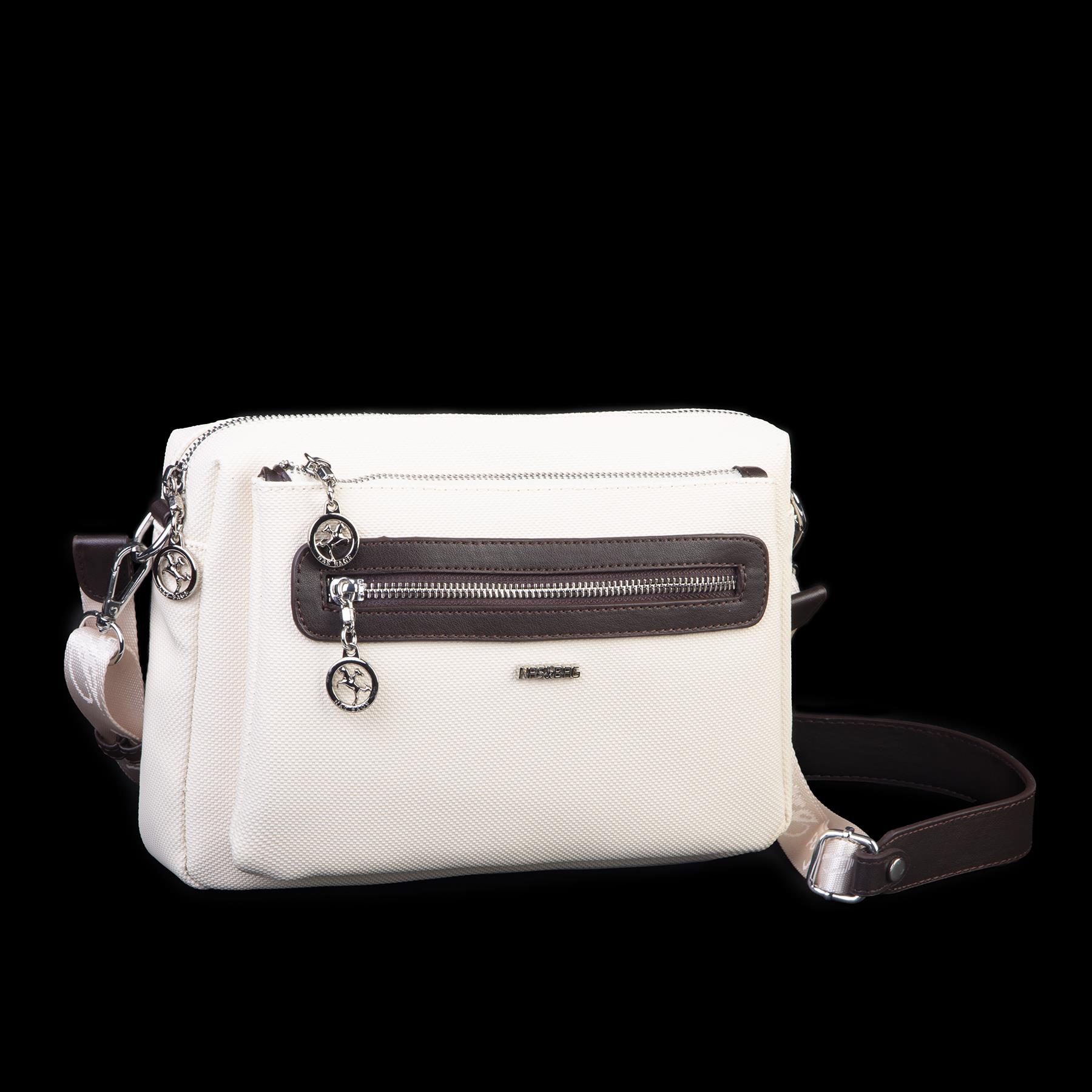 Nas Bag Günlük Çok Gözlü Çanta (en: 26 cm  ; boy:17 cm) Krem Kahve Lacste
