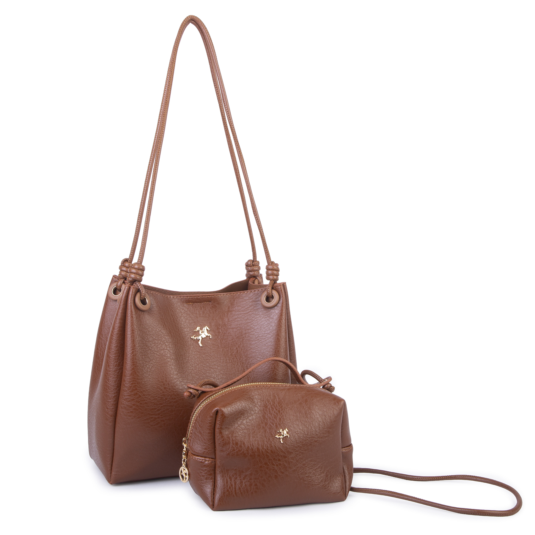Nas Bag Kadın 2 li Set Omuz ve Çapraz Çanta Taba Victoria