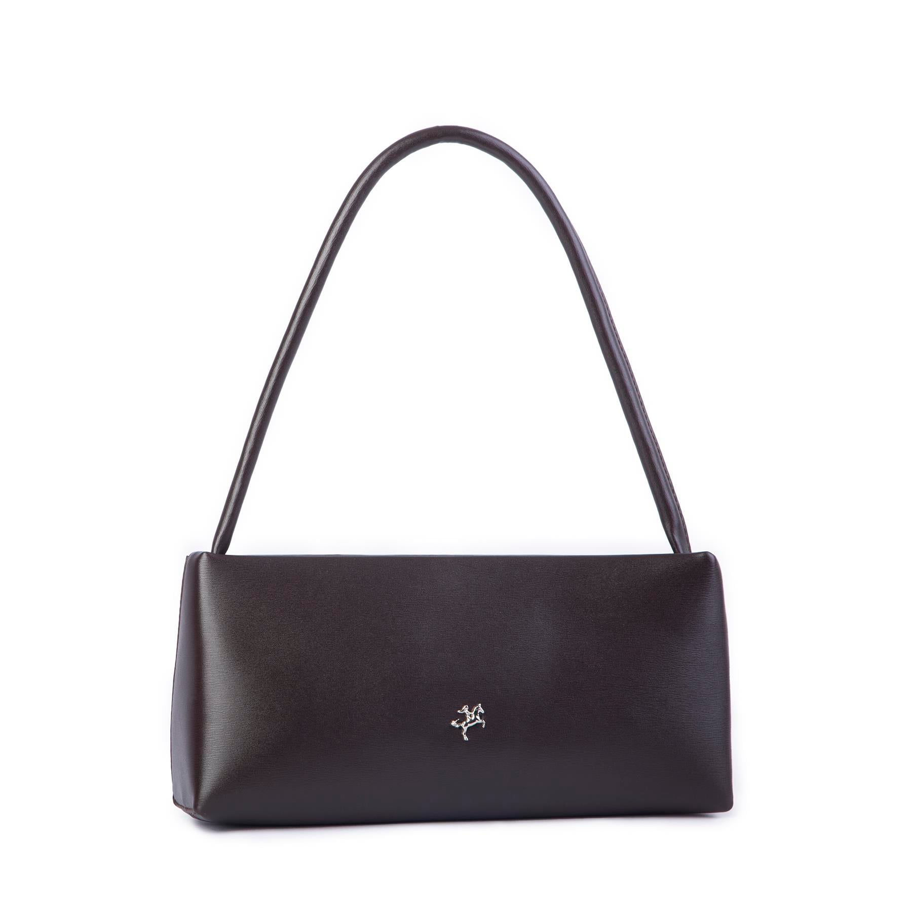 Nas Bag Kadın Basic Baget Omuz ve Çapraz Çanta Kahve Kımera (27x12 cm )