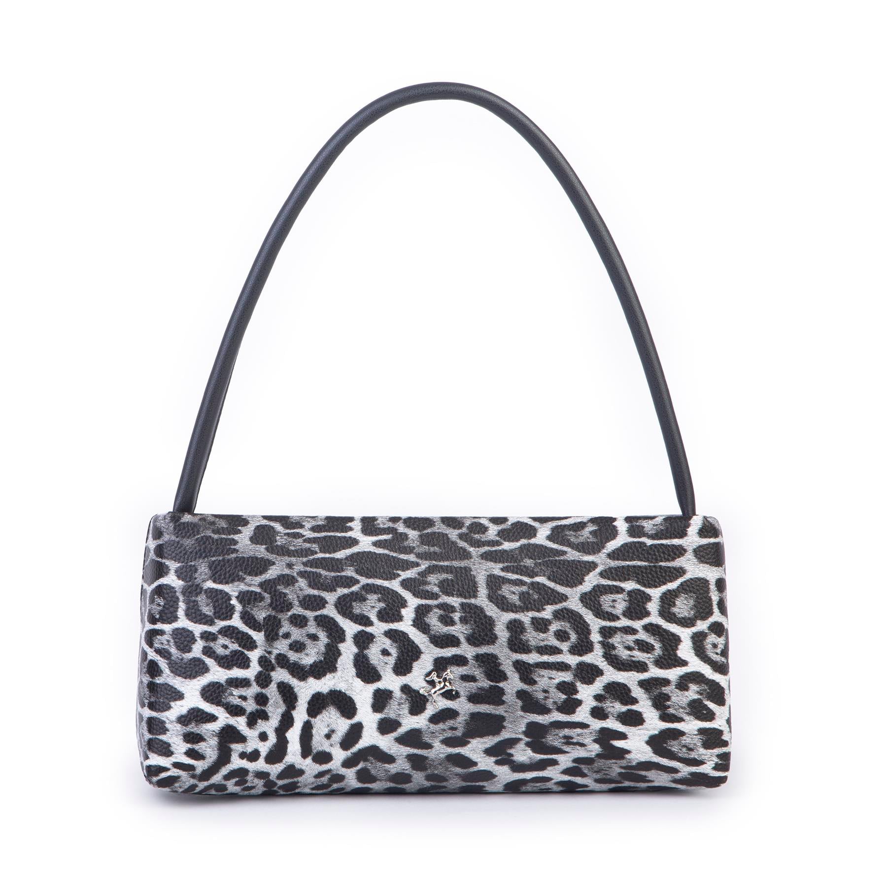 Nas Bag Kadın Basic Baget Omuz ve Çapraz Çanta Siyah Leopar (27x12 cm )