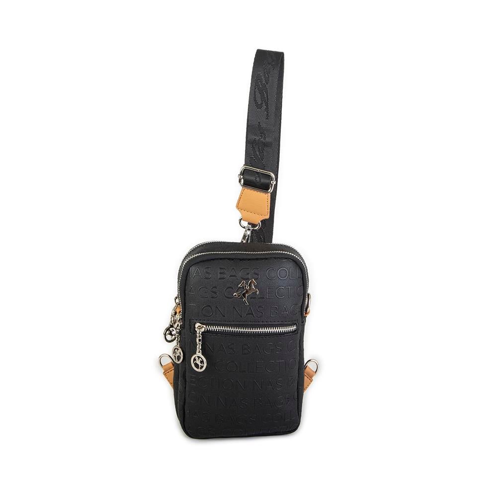 Nas Bag Kadın Bel ve Body Bag Çapraz Çanta Dönüştürülebilir Orjinal Nas Çanta Siyah Camel Gofraj