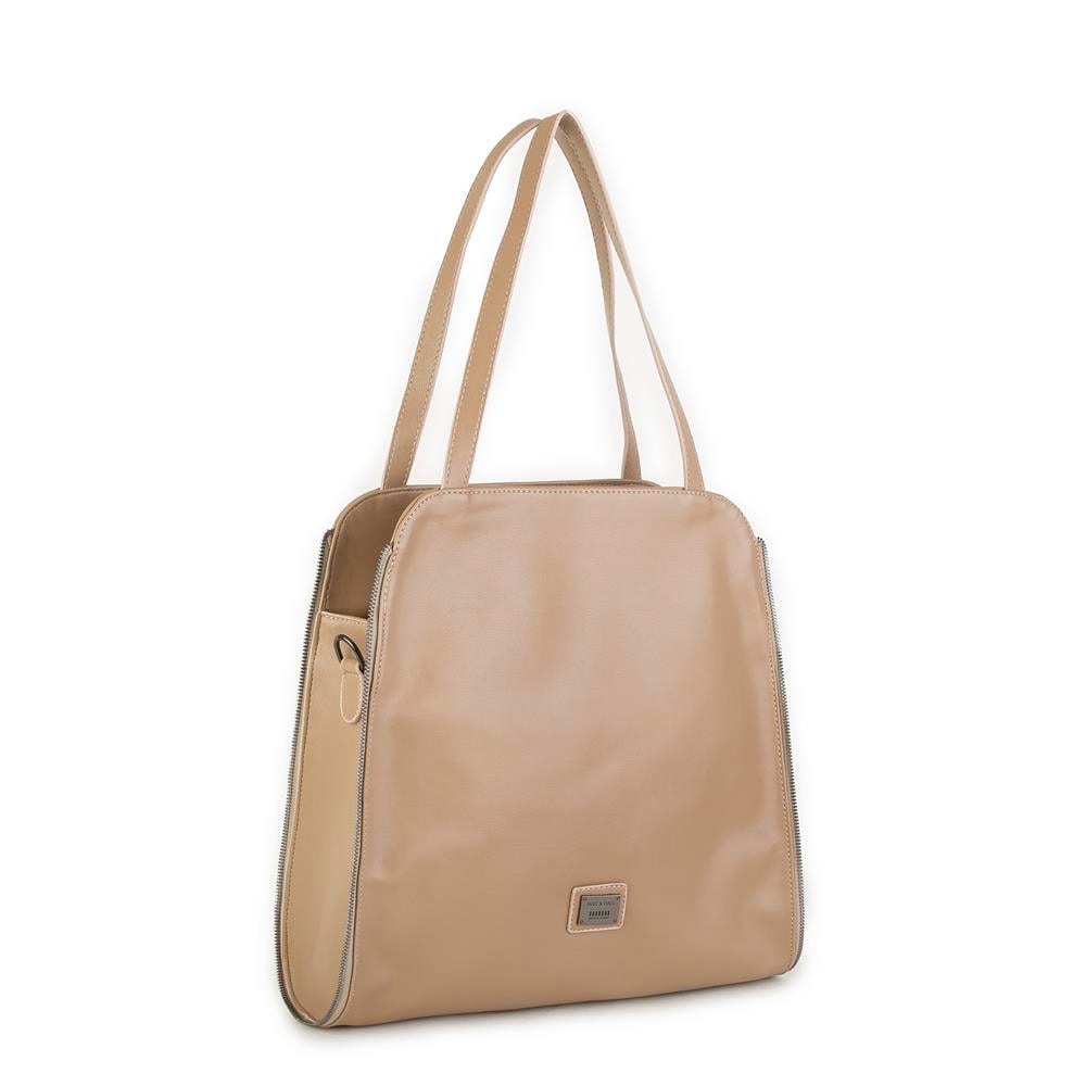 Nas Bag Kadın Büyük Boy Omuz Çantası Kum Nero