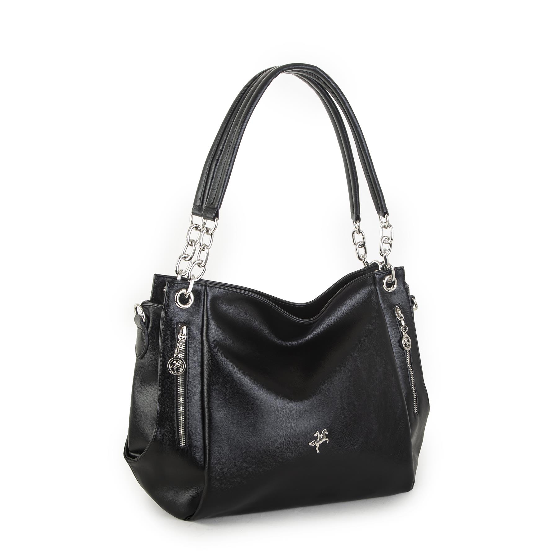 Nas Bag Kadın Büyük Boy Omuz Çantası Siyah  Nero ( 45x34x21 cm)