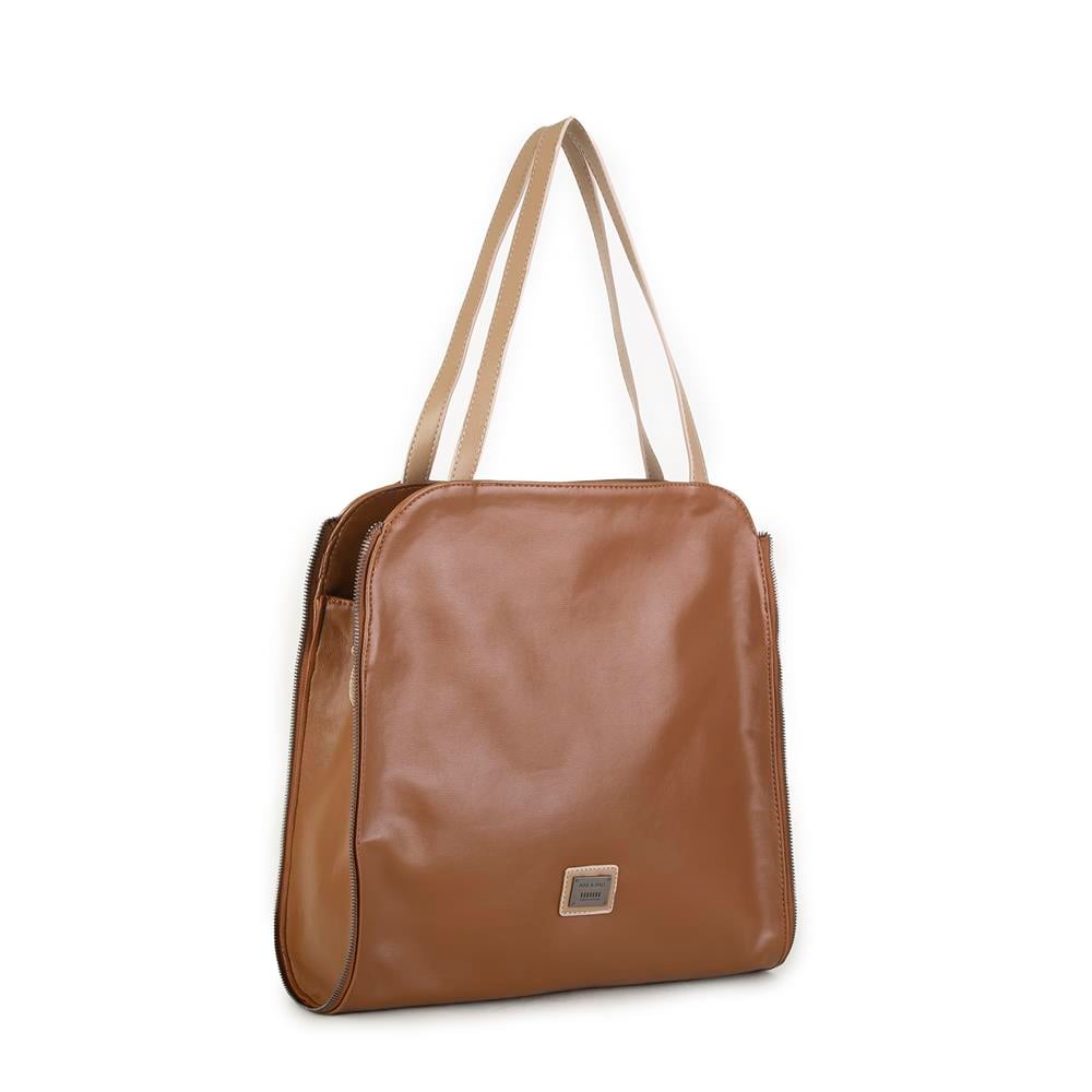 Nas Bag Kadın Büyük Boy Omuz Çantası Taba Kum Nero