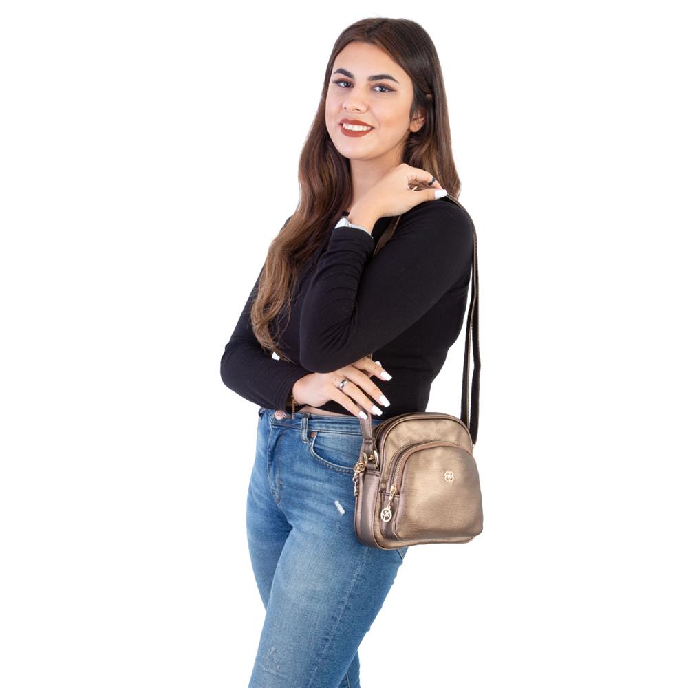 Nas Bag Kadın Çapraz Çanta  Bakır Yıkamalı