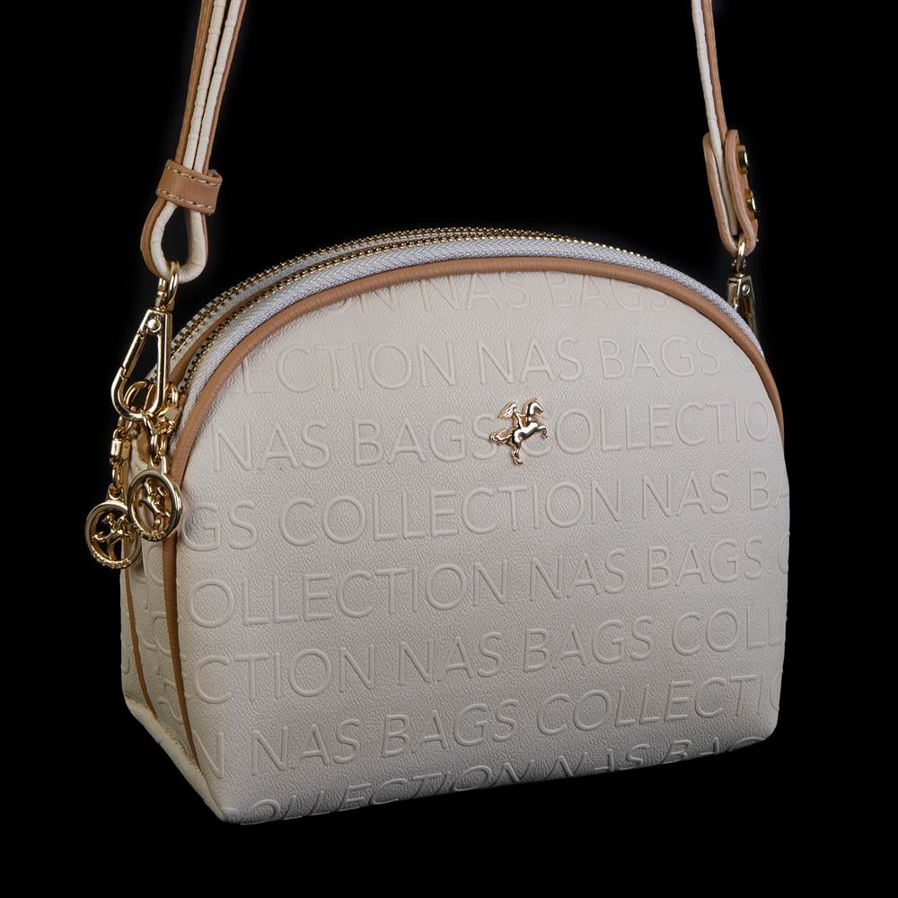 Nas Bag Kadın Çapraz Çanta Krem Camel    Gofraj