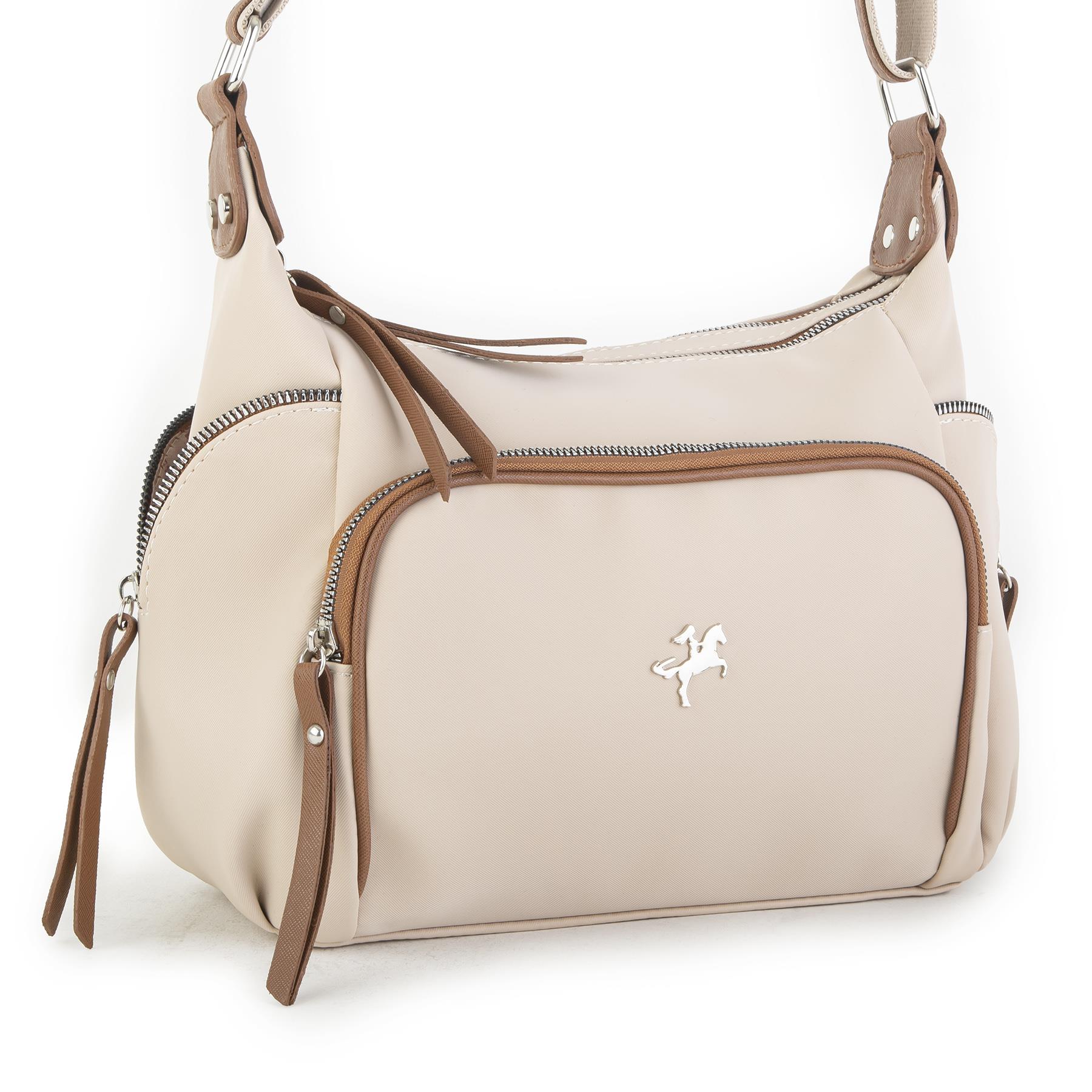 Nas Bag Kadın Çapraz Çanta Kum Taba Buzzy ( 26x21x15 cm)