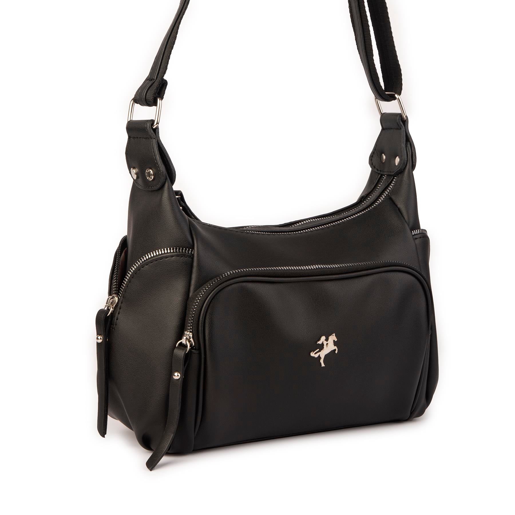 Nas Bag Kadın Çapraz Çanta Siyah Dona   ( 26x21x15 cm)